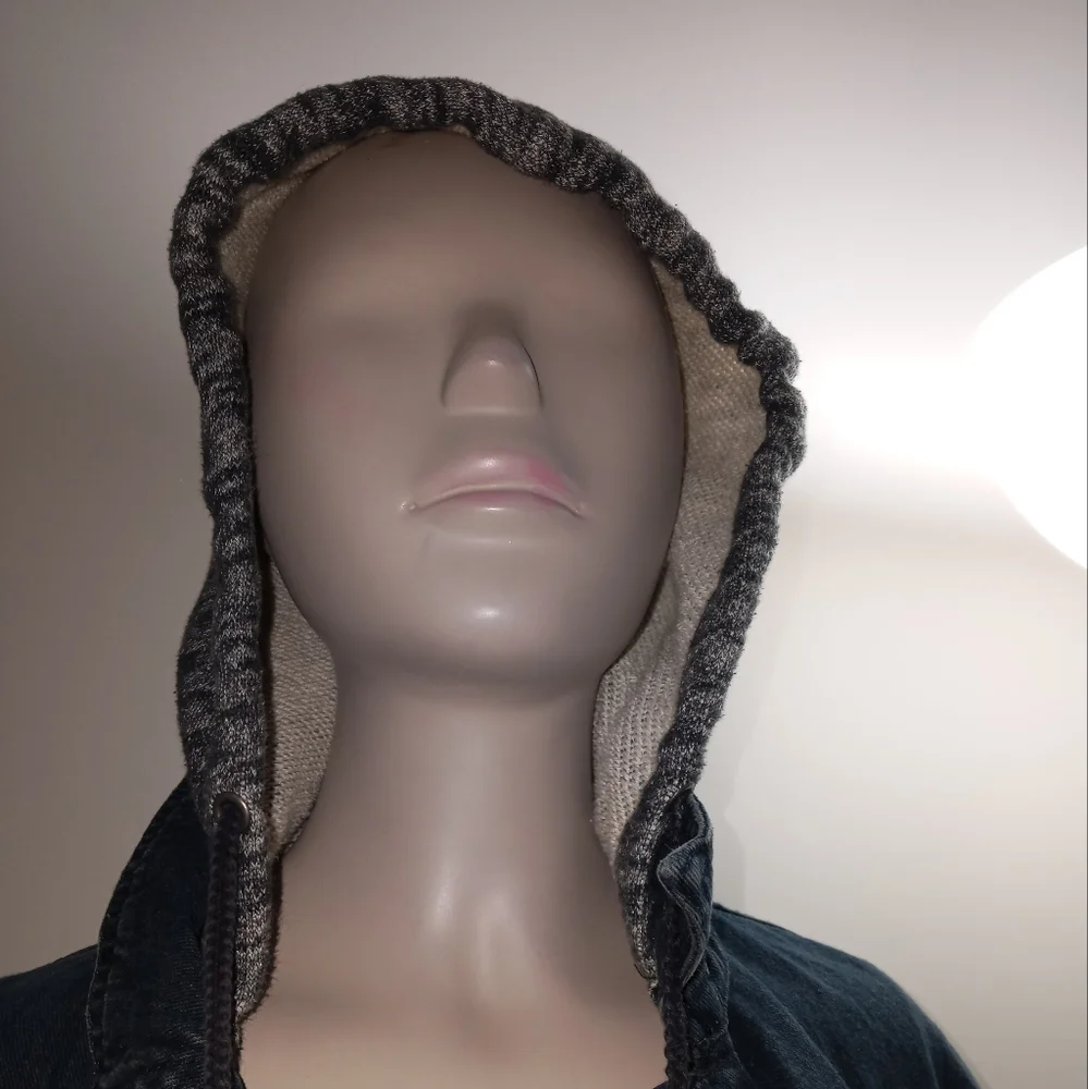 Free people denim jean jacket with hood size small - Picture 6 of 10